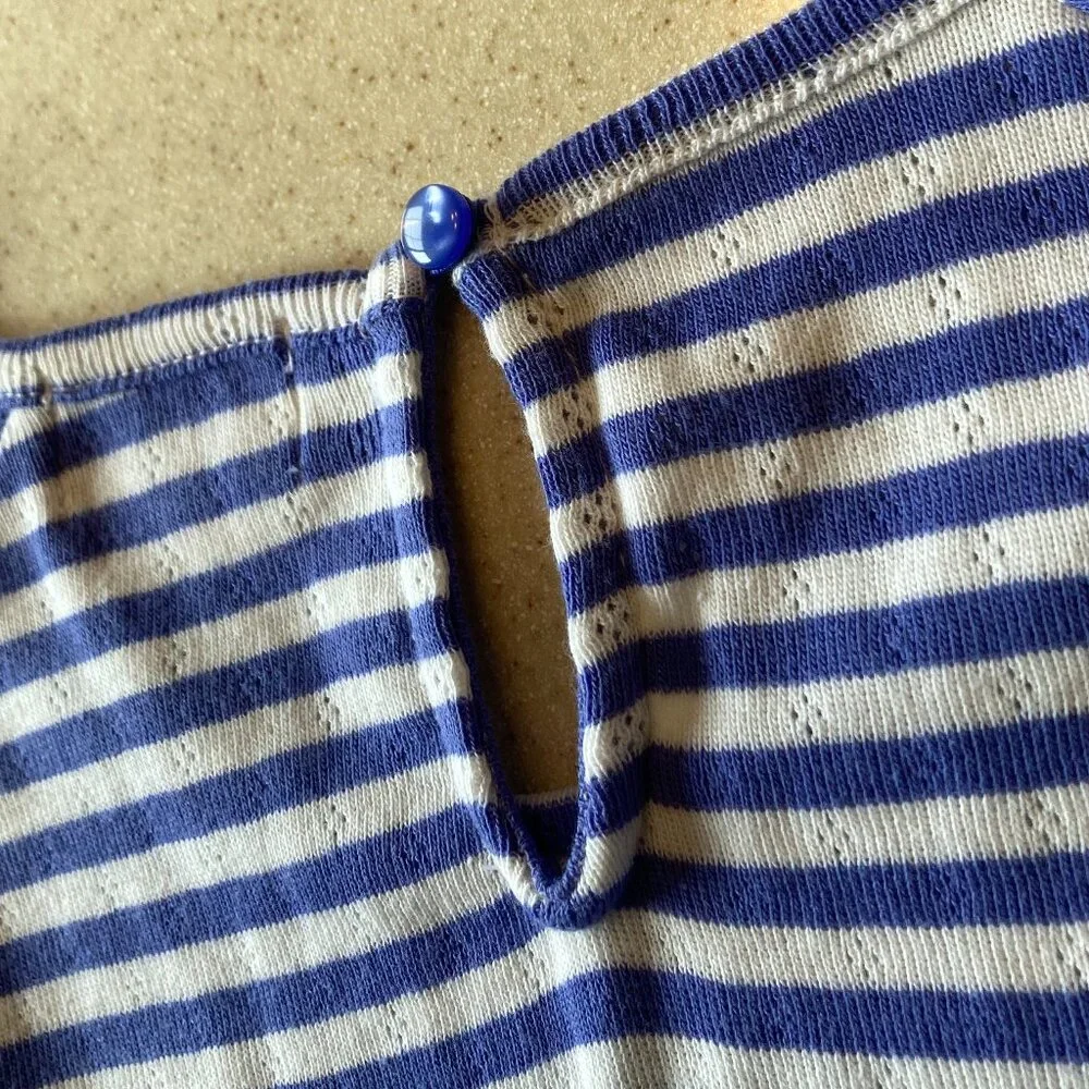 OLD NAVY Periwinkle (Purple Blue) White NWOT Striped Top Girls XL 14